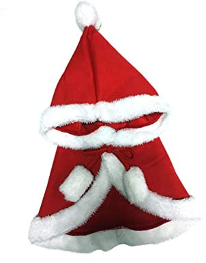 IMIKEYA Hundekap mit Weihnachtskleidung für Katzen Warmes Cape für Winter S Rot Hundebekleidung für Kalte und Festliche Anlässe