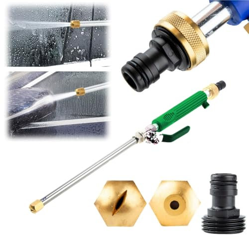 bertaus Nettoyeur à Haute Pression PG7 Lance à Eau Haute Pression avec Buse Réglable, Nettoyeur Haute Pression pour Tuyau d'Arrosage, Pistolet à Eau pour Nettoyage Extérieur et Intérieur