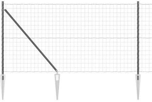 vidaXL Stängsel med stolpe Grå 1 x 10 m Stål, Trädgårds- och terrassstaket, moderna utomhuspaneler, hållbart skydd, stiligt avskildhet, praktisk set