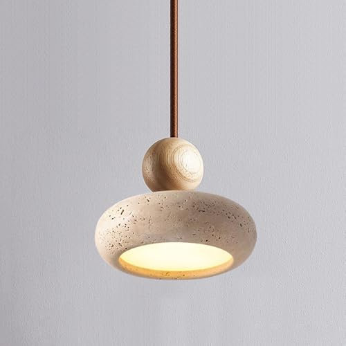 Lámpara colgante de madera, pantalla LED para isla de cocina, dormitorio, mesa de comedor, lámpara suspendida natural