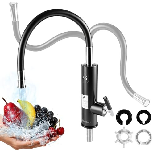 Elektrischer Wasserhahn mit Durchlauferhitzer | 220V 3200W Warmwasserhahn Küchenarmatur Smart Heater Wasserboiler für Küche, Garten, Bad, Wohwagen, Camping (C)