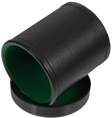 Milisten Porte-dés Compact Silencieux Vert, Gobelet en Cuir et Plastique