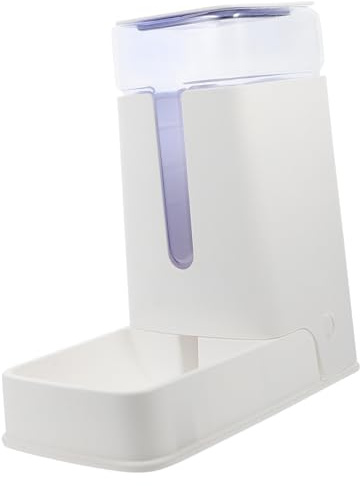 ibasenice Comedero Automático para Gatos y Perros Dispensador de Agua, Material PP Blanco, Diseño Simple y Elegante para Uso en Hogar o Tienda Profesional