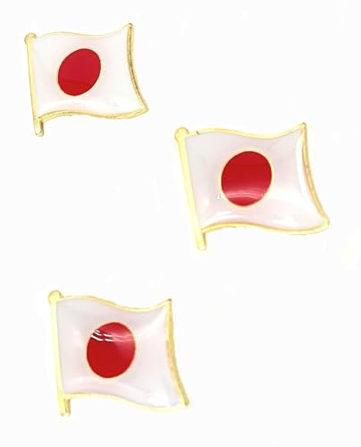 Japan Japanese Asia Metal Enamel Country Flag Pin Badge Pack of 3