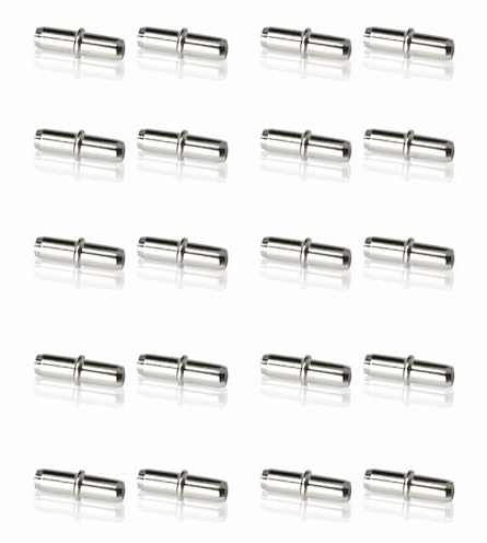 Shelf Pins - ShiningUU 20-Pack 5mm Metal Shelf Support Pegs | Sturdy Replacement Pins for Bookcases, Kitchen Units, Wardrobes & Cabinets