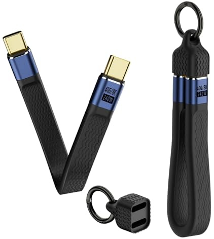 Cable USB C Corto Macho a Macho USB 4, Cable USB C Carga Rápida 240W Datos 40Gbps Compatible con Thunderbolt 4, Vídeo 8K 60Hz, Conector para Portátil, Tablet, Teléfono, Monitor, Estación Acoplamiento