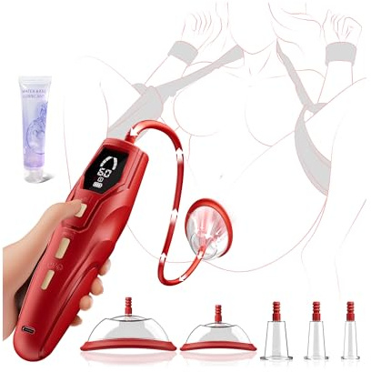 succhia clitoride Pompa per la figa - Display digitale Pompa clitoridea automatica, 3 modalità di aspirazione con 7 livelli di pressione, 3 in 1 Giocattoli per capezzoli, 5 tazze incluse