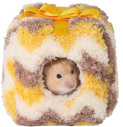 Dtaigou hamsterhus – inneslutet mjukt varmt – vinter hamsterhus liten djursäng – för iller möss fåglar igelkott gyllene ekorre vardagsrum inomhus utomhus bur