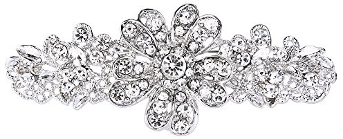 EVER FAITH Damen Österreichische Kristall Braut Daisy Blumen Brosche Klar Silber-Ton