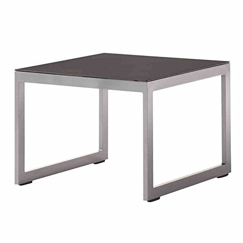 Sieger Exklusiv Lounge-Tisch Melbourne Graphit, mit Glasplatte eisengrau, ca. 60x60 cm