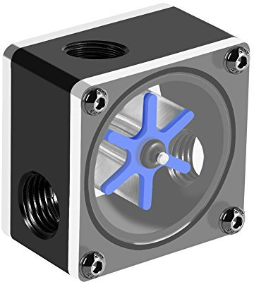 Richer-R Water Flow Meter,6 Impeller 3 Ways Flow Meter Indicator for PC Water Cooling System G1/4 Thread