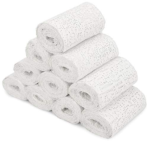 Navaris Plaster Cloth Rolls (S, Pack of 10) - Gauze Bandages for Body Casts, Plaster of Paris for Craft Projects, Belly Casting Kit Pregnancy - Easy Use Wrap Strips- 2 W x 118 L