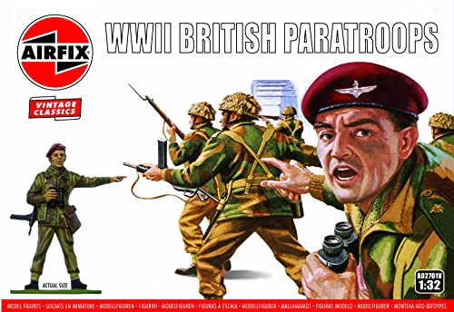 Airfix Model Figures Set, A02701V Paracaidistas británicos de la Segunda Guerra Mundial, Accesorios para Kit de construcción de Modelos, para Adultos y niños Mayores de 8 años