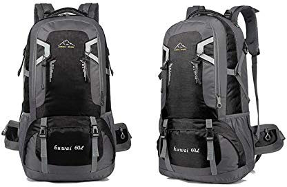 Trekkingrucksack Wanderrucksack 40L/60L Liter für Damen & Herren wasserdicht Sportrucksack Ergonomisches Design Professionell zum Wandern, Klettern, Reisen, Camping (S,Black)