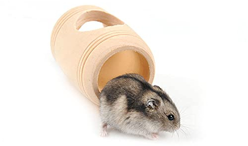 ANCLLO Tubos de túnel de hámster de madera natural para hámsters sirios, ratas u otros animales pequeños