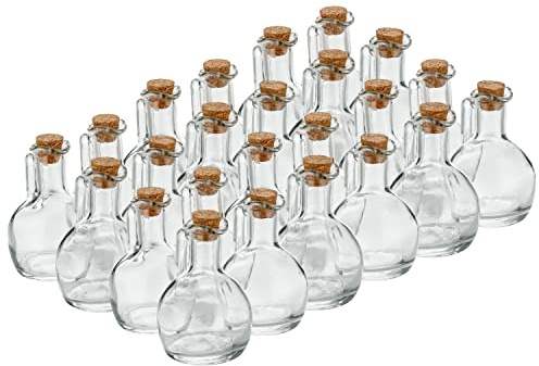 24x Glasflasche mit Korken 150ml kleine Flaschen zum befüllen Leere Glasflaschen Flasche Glas Likörflaschen Ostern Glasflasche Weihnachten Likör kleine Flaschen leer Öl Essig Glass bottle Fläschchen