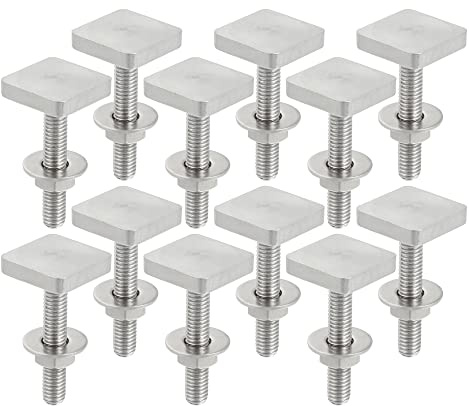 X AUTOHAUX Car Roof Rack T Shaped Slot Bolt M6 Stainless Steel 12 pcs | Roof Rack T Shaped Slot Bolt W/ Nuts Washer, Stainless Steel Bolts Roof Rack Cargo Carrier Bolt, M6 T Shaped Track Bolts