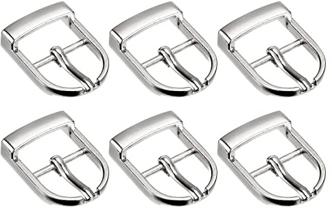 sourcing map 6 Stück Metall Rollschnalle, Gürtelschnallen Dorn Schnallen Verschluss, Oval Mittelstange Schnalle für Taschen Leder-Gürtel Schuh Geldbörse DIY, 30 x 22mm Silber