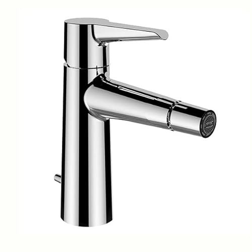 LAUFEN PURE Bidetmischer, Festauslauf, Eco+, Ausladung 121 mm, mit Ablaufventil, HF901710100000, Farbe: Chrom