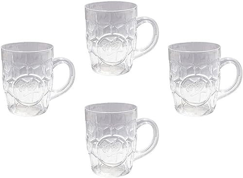 KAnduo Personalisierte Bierkrüge, Bierkrüge, Bierkrüge, Bierbecher, 600 ml, große Biergläser mit Henkel, Pub-Trinkbecher, Saftbecher, transparente Wasserbecher, 4 Stück