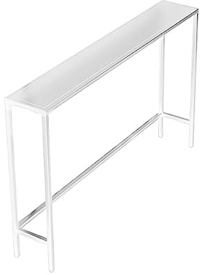 MUYUANSU Sehr Schmaler Konsolentisch, Sofa-beistelltisch Aus Eisen. Schwarzer Wand-beistelltisch. Weißer Flurtisch. Akzenttisch Für Wohnzimmer, Schlafzimmereingang(Size:80CM,Color:Weiß)