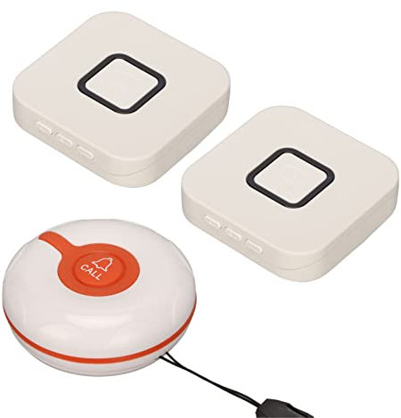 Drahtloser Pager für Pflegekräfte, Ruftaste Zur Überwachung älterer Menschen mit 2 Empfängern, Fernübertragung mit Hoher Durchdringung, Intelligentes Pager-Rufsystem für ältere