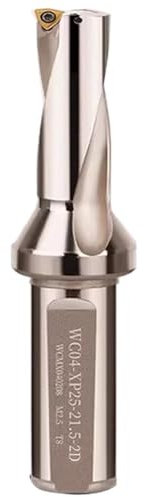 Broca en U, Broca 3D, Serie WC, Inserto Taladro Indexable, Herramienta Corte Metal, Herramienta de Torno Hacer Agujeros CNC(25mm)