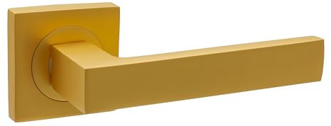 domino Türgriff QUBIK-QR K-GOLD MATT Ohne Schlossrosette, quadratischen Rosetten Türklinke für Zimmertür Bürotür, Türbeschläge aus Aluminium Gold Matt Türdrückergarnitur QUBIK-QR K-GOLD MATT