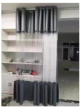 Rideau À Bâche Transparente, Rideau D'extérieur en Vinyle Imperméable À l'eau sur Mesure Cloison Latérale, Panneau De Séparation pour Ateliers, Pergola, Porche (Couleur : Gray Side, Taille : 2.2x3M
