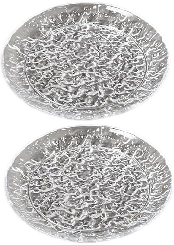 NobeOnbe 2 piezas de platos de frutas acrílicos, platos grandes con patrón de hielo, platos transparentes para bocadillos para cocina y restaurante, platos con patrones de agua,A