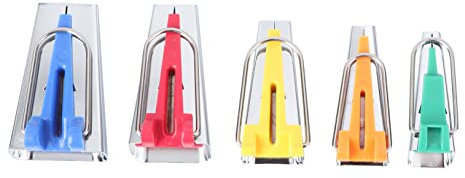Operitacx Kit De Fabrication De Biais pour Machine à Coudre Lot De 5 Outils De Reliure 6mm 9mm 12mm 18mm 25mm Accessoires Pratiques Quilting Création De Ruban en Quelques