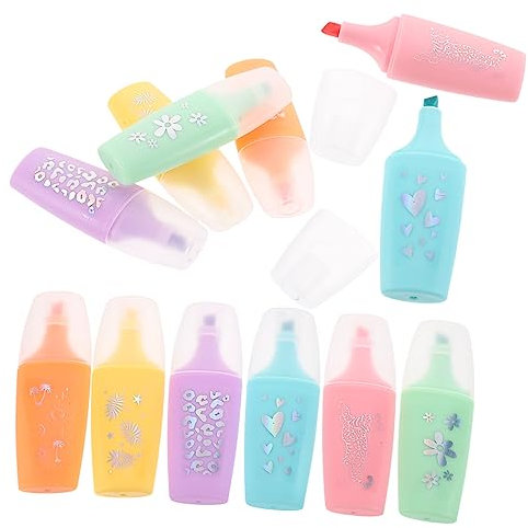 SEWACC 24stücke Pack Mini-textmarker Kleine Highlighter-stifte Mit Cartoon-design Zum Hervorheben in Büchern Für Schule Und Diy-scrapbook-projekte