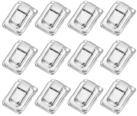 PATIKIL Toggle Catch Lock 1.4 x 0.9, 12 Pack Metal Buckle Hasp Lock Latch Clasp for Jewelry Box Wooden Case Decoration, Silver