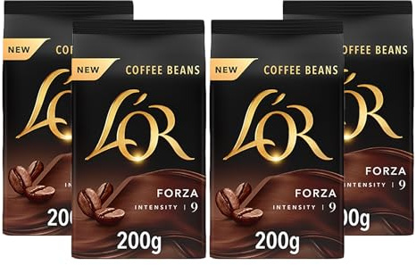 L'OR Forza Coffee Beans 200g Intensity 9 (4 x 200g, 800g Total)