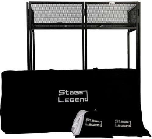 Stage Legend SL-8006 DJ Booth Foldable - DJ Table Stand with Carry Bag - DJ Stand for Decks with Corner Shelf and 2 Scims - Portable DJ Desk for your Equipment