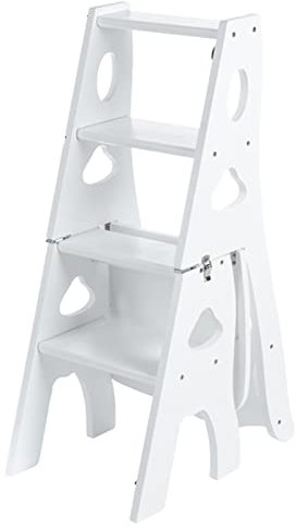 4 Tier Lightweight Portable Folding Ladder Chair Display Stand Storage Shelf Convertible Step Ladder for Home (Color: C Size: 90 * 35 * 45CM)