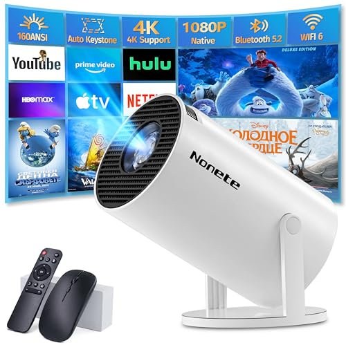 Proiettore portatile 1080P Mini Proiettore 2025 [App integrata], Videoproiettore, WiFi Bluetooth compatibile con chiavetta TV/USB/laptop