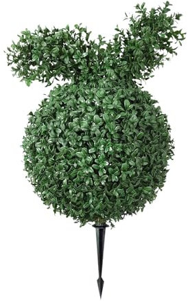 Künstlicher Buchsbaum Hase Gartenstecker 70 cm Grün mit Schleife Osterdekoration für Draußen Drinnen Gartendekoration Ostern Deko Ostern Outdoor Topiary Bunny Form Topiary Indoor (A01-Green, One Size)