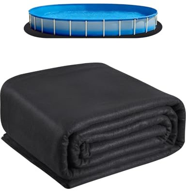 VEVOR Oval Pool Liner Pad, 18 x 33 ft Pool Liner Pad for Above Ground Swimming Pools, Extra-Thick Pool Mat, Prevents Punctures, Recycled Geotextile Material Underlayment Pad, Extend Liner Life
