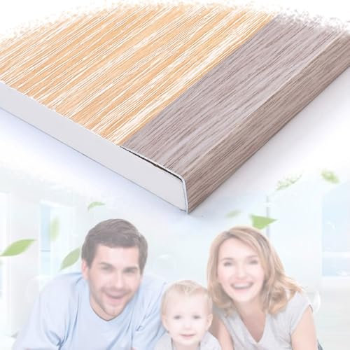 SMELEDFCFK 90cm 120cm Treppenwinkel Metall Anti-Rutsch Stufenkantenprofil, L-förmiger Treppenkantenprofil Holzmaserung Eckschutzprofil Für Innen Außen Treppenstufen(Grey Oak,L 3ft/90CM/36in)