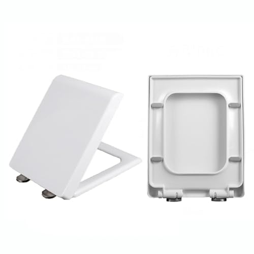 Brigtviee Toilettendeckel Mit Absenkautomatik,Wc Sitz Aus Kunststoff,Quick-Release-Funktion,Toilet Seat Eckige Form,35 X 45 cm,Wc Deckel,Toilettenbrille Universal, Klobrille,Rechteck