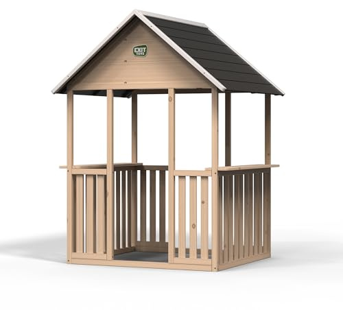 EXIT Toys Wooden Playhouse for Kids - Open Design, Large Windows, FSC Certified Cypress Wood, Garden Outdoor Use, Weather Resistant, Easy Install - Natural
