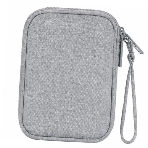 iplusmile Data Cable Organizer Earphone Storage Bag Compact Portable Sundries Holder for Travel and Home Use Grey
