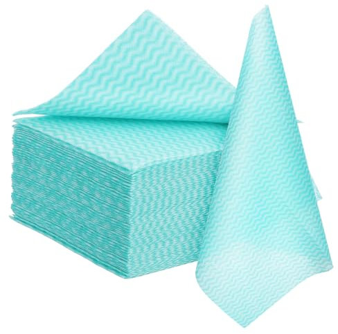 IMIKEYA Strofinacci per La Cucina e per Asciugare i Piatti, Panni Assorbenti e Riutilizzabili Senza Pelucchi, Set da 50 Pezzi Eleganti Strisce Colorate per Pulizia Multiuso Quotidiana