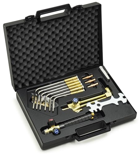 Gasbrenner Autogenschweißgerät Sauerstoff Schneidbrenner Set - GCE COMBI 1 Acetylen-Sauerstoff Brenner mit Hebelschneiddüse