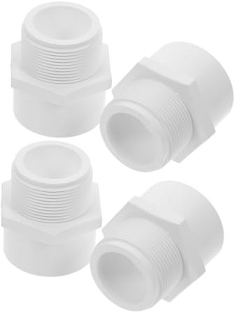 MAGICLULU 4 Pezzi Di Adattatore Per Tubo In Pvc Con Filettatura Maschio Da 1-1/2 Pollici Raccordo Rapido Per Tubo A Prova Di Perdite Per Impianti Idraulici E Di Approvvigionamento Idrico