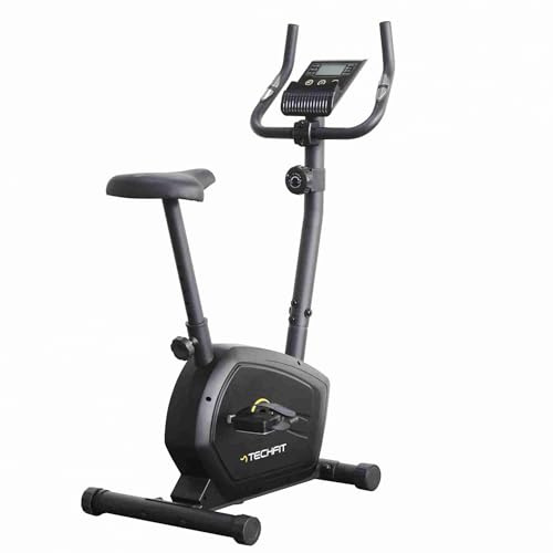 TechFit Heimtrainer, magnetisch, 8 Stufen, Schwungrad 6 kg, LCD-Display, verstellbarer Sattel, Pulssensor, Halterung, Tablet, Fitness, Haus, Cardio, 100 kg, max. 82 x 50 x 116 cm
