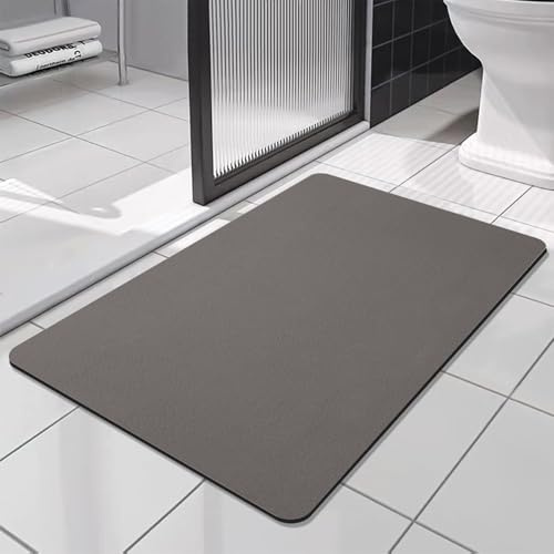 SOLIC Badematte Rutschfester Superabsorbierende Badezimmerteppich, schnelltrocknende Badvorleger, Saugfähige Badvorleger,Duschvorleger für Dusche, Badewannen und Badezimmer (Dark Beige, 40x60cm)