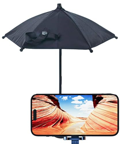 Magnetic Smartphone Umbrella Sunshade, Adjustable Anti-Glare Phone Cover Shield, 8.85in, Portable Sun Protector, Photography and Video Viewing for Outdoor Travel, Work, Hiking, Beach, Daytime