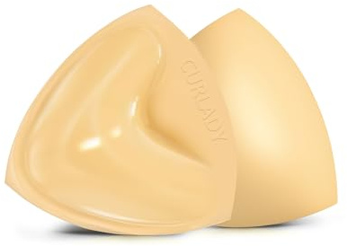 CURLADY Sticky Bra, Reused Stick on Bra Pads Inserts, Double Sided Strapless Push Up Bra, Invisible Adhesive Bra Insert Pads, Silicone Inserts for Swimsuit, Bikini, Wedding & Daily Wear with Box